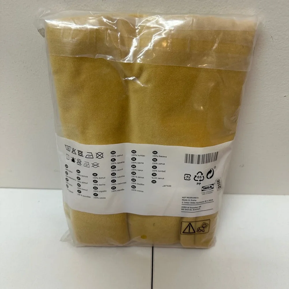 IKEA SANELA Cushion Cover 20x20 Golden Yellow Cotton Velvet 803.701.63 NEW